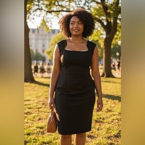 Calvin Klein Classic Black Midi Dress. Size 12.